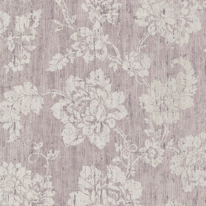 Giardina Lavender Floral Trail Wallpaper by Kenneth James Onyx Covers about 56.4 square feet 20.5-in by 33-ft long roll Unpasted 25.2 - Fabric Carolina -