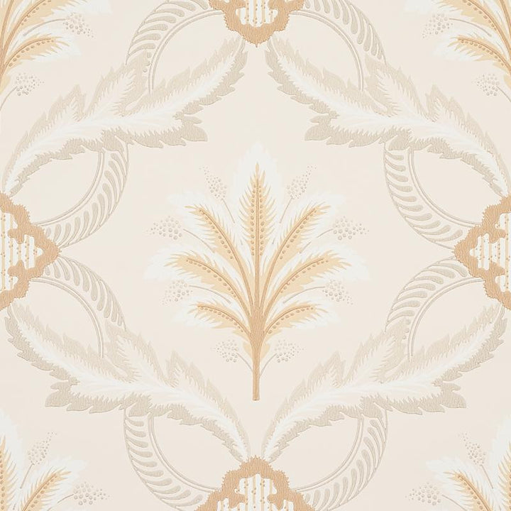 Front Waltz Grey & Gold 5013151 by Schumacher Wallpaper Hobe Erwin 10.25" - Fabric Carolina -