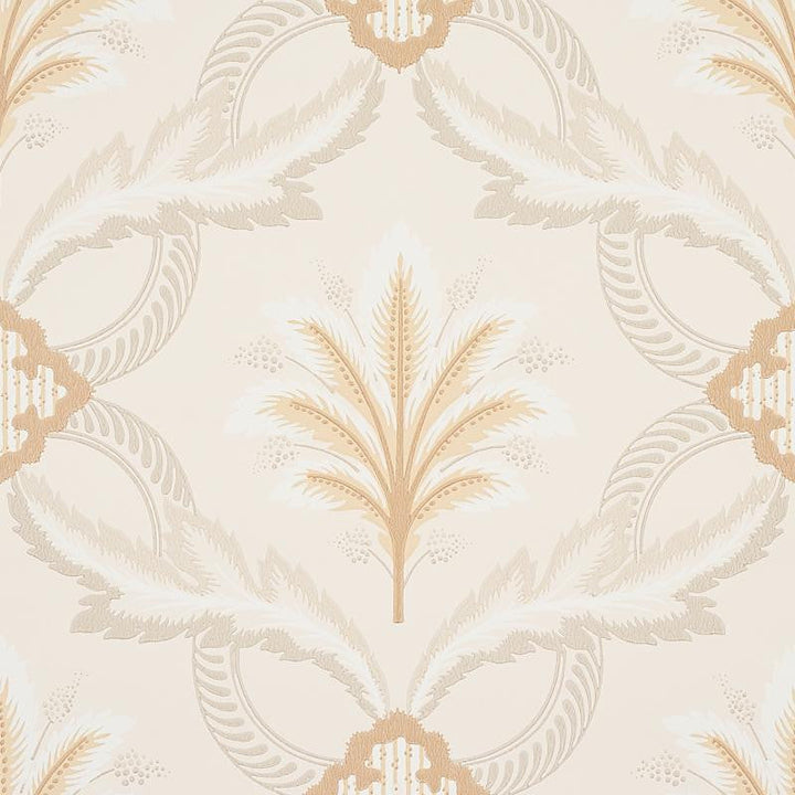 Front Waltz Grey & Gold 5013151 by Schumacher Designer Wallpaper Hobe Erwin 10.25" - Swanky Fabrics -