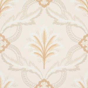 Front Waltz Grey & Gold 5013151 by Schumacher Wallpaper
