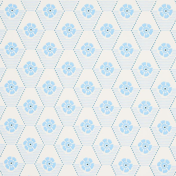 Hive Bloom Blues 5013161 by Schumacher Wallpaper Hobe Erwin - Fabric Carolina -