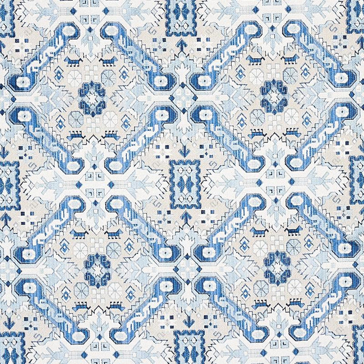 Tiraz Velvet Indigo 80601 by Schumacher Fabric Tapis 13.4" - Fabric Carolina -