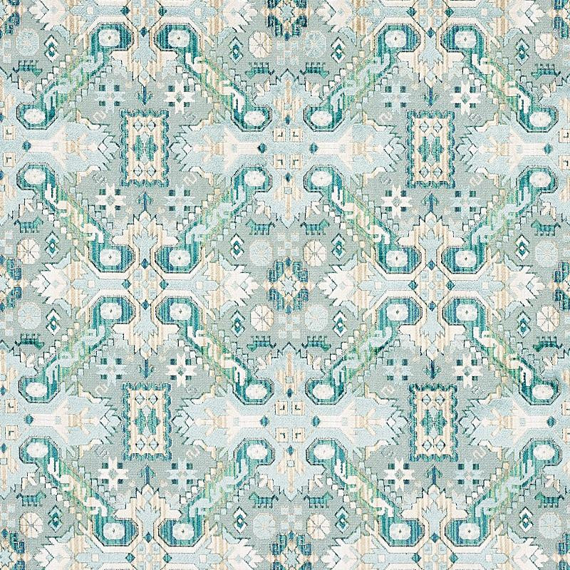Tiraz Velvet Peacock 80603 by Schumacher Fabric Tapis 13.4" - Fabric Carolina -