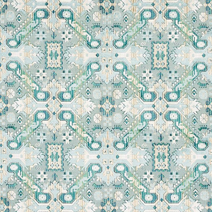 Tiraz Velvet Peacock 80603 by Schumacher Fabric Tapis 13.4" - Fabric Carolina -