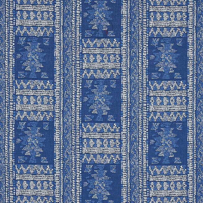 Maracena Jacquard Blue 80630 by Schumacher Fabric Tapis 13.5" - Fabric Carolina -