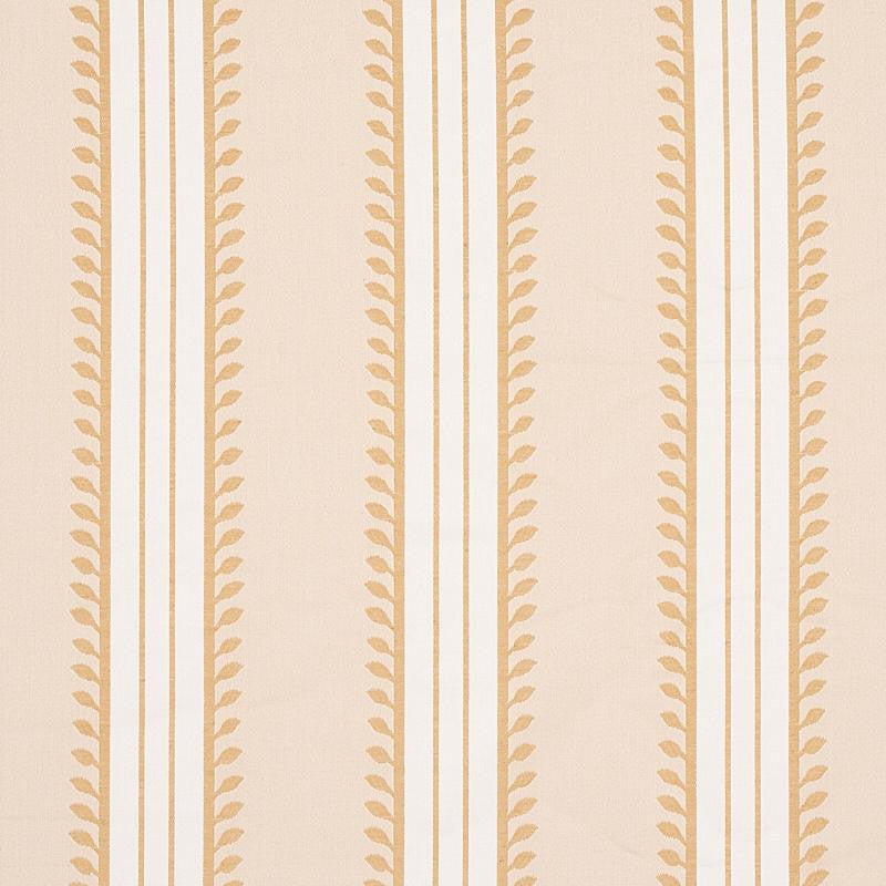 Etruscan Stripe Ivory & Ochre 80720 by Schumacher Fabric Cabana 5.8" - Fabric Carolina -