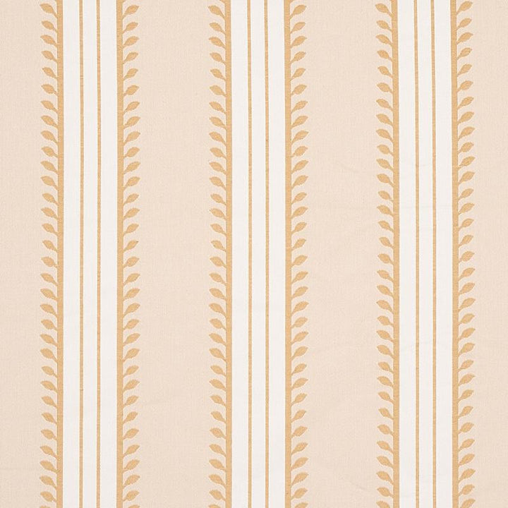 Etruscan Stripe Ivory & Ochre 80720 by Schumacher Fabric Cabana 5.8" - Fabric Carolina -