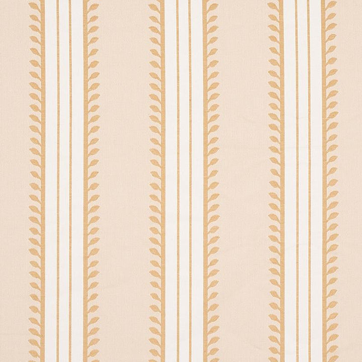 Etruscan Stripe Ivory & Ochre 80720 by Schumacher Designer Fabric Cabana 5.8" - Swanky Fabrics -