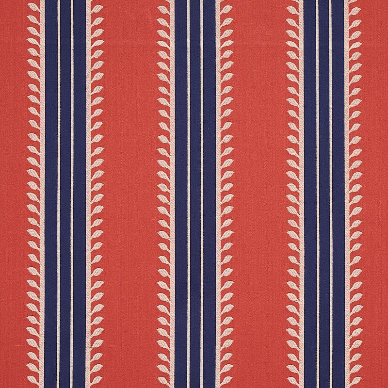 Etruscan Stripe Red & Blue 80721 by Schumacher Fabric Cabana 5.8" - Fabric Carolina -