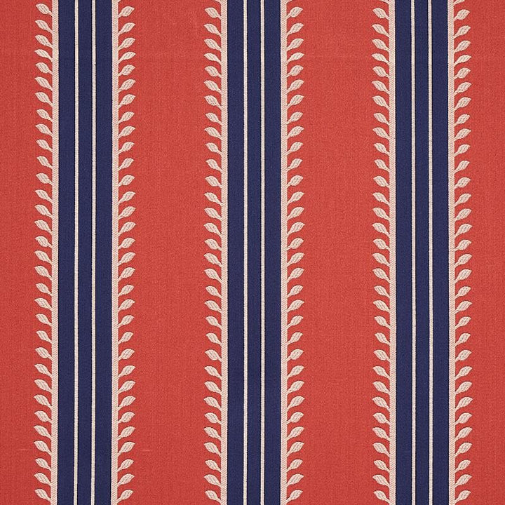 Etruscan Stripe Red & Blue 80721 by Schumacher Fabric Cabana 5.8" - Fabric Carolina -