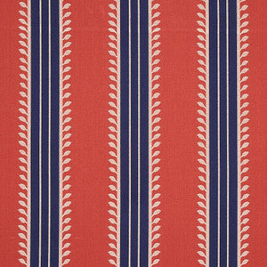 Etruscan Stripe Red & Blue 80721 by Schumacher Fabric