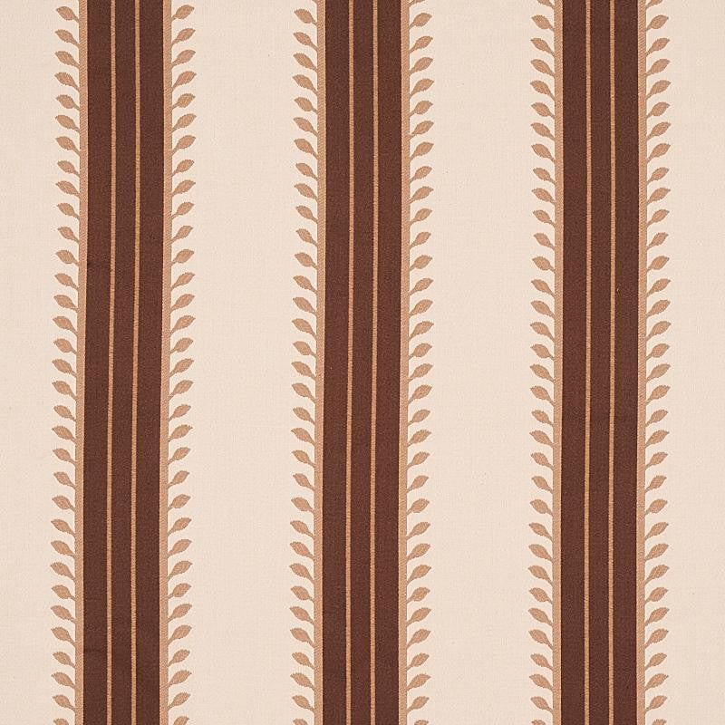 Etruscan Stripe Brown 80722 by Schumacher Designer Fabric Cabana 5.8" - Swanky Fabrics -