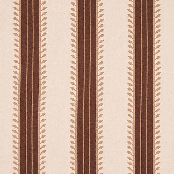 Etruscan Stripe Brown 80722 by Schumacher Designer Fabric Cabana 5.8" - Swanky Fabrics -