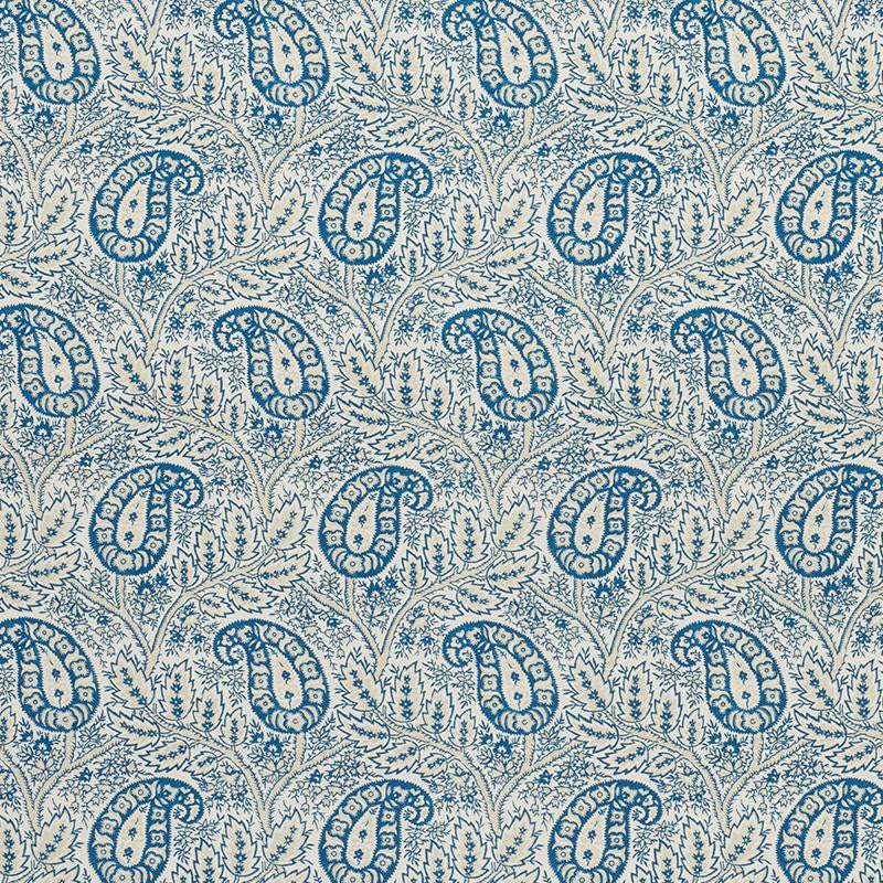 Whittaker Paisley Indigo 1297002 by Schumacher Fabric Classic Prints 7.75" - Fabric Carolina -