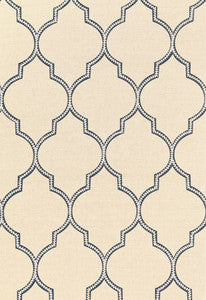 Algiers Embroidery Indigo 67330 by Schumacher Fabric