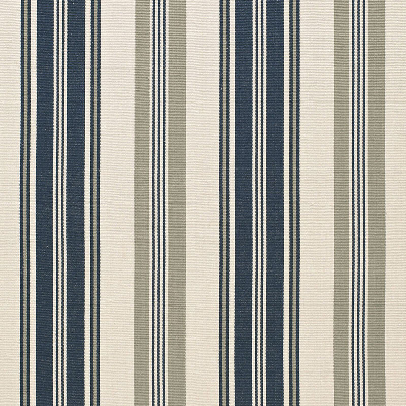 Fjord Stripe Indigo 67480 by Schumacher Designer Fabric AU NATUREL 2 COTTON 100% INDIA MARTINDALE 12,000 </p><p>Repeat: Horizontal: 13 1/8" (33CM) and Vertical: 52.75 - Swanky Fabrics -