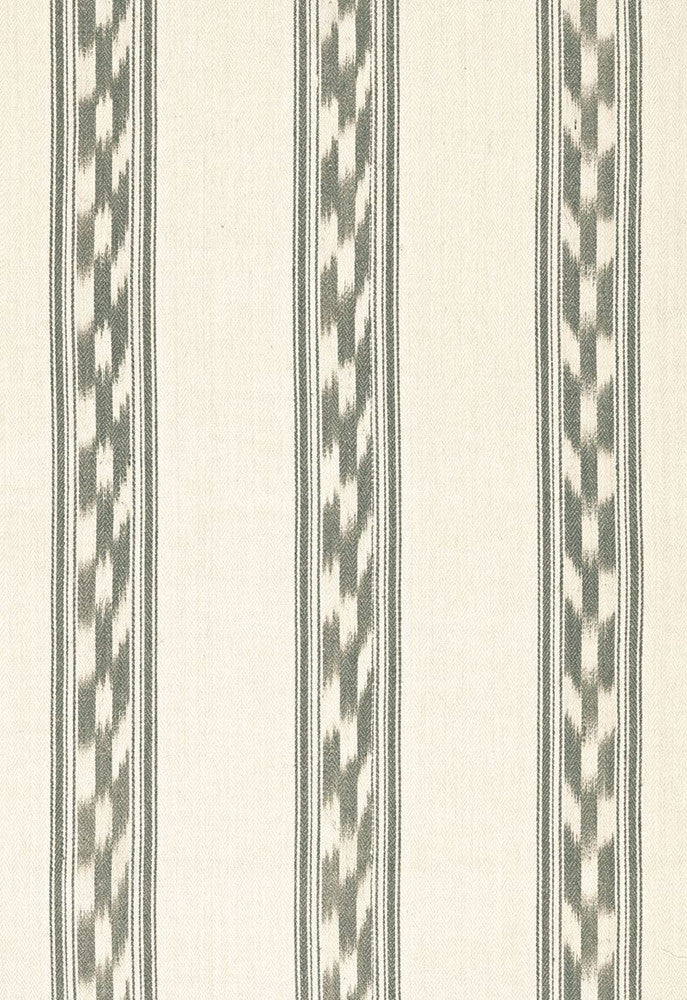 Mojave Ikat Stripe Slate 67512 by Schumacher Fabric Ikat-Collection 65% Linen, 35% Jute Martindale 30,000 Horizontal: 9 and Vertical: 4.25 53.5 - Fabric Carolina -