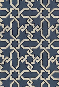 Cordoba Embroidery Indigo 67570 by Schumacher Fabric