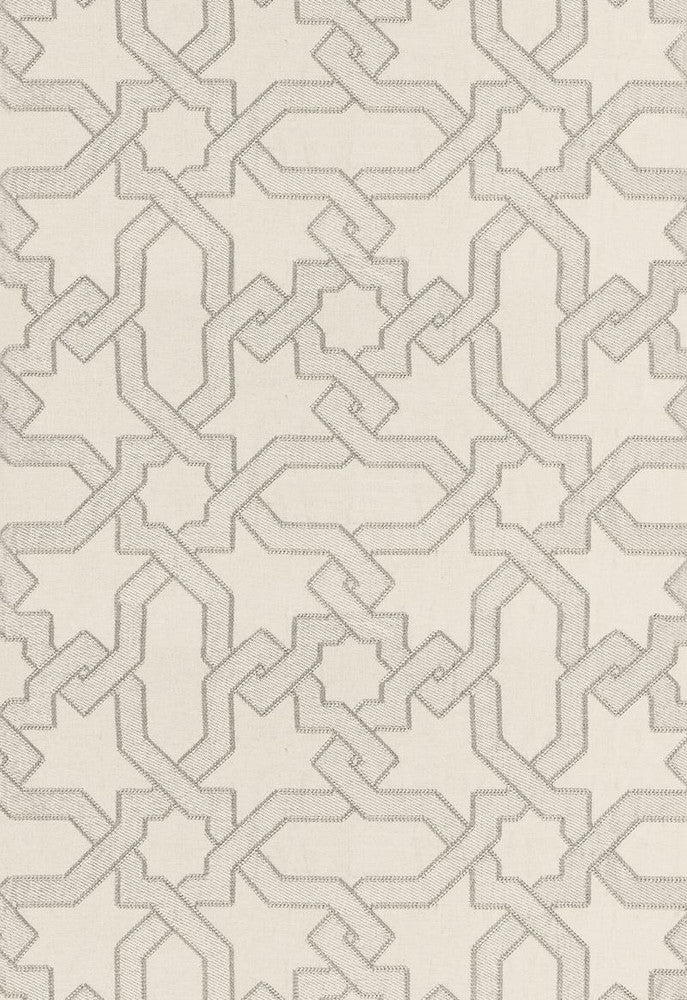 Cordoba Embroidery Pearl 67572 by Schumacher Fabric Au-Naturel 56% Linen, 34% Viscose, 10% Spun Martindale 8,000 Horizontal: 12.625 and Vertical: 12.625 50.375 - Fabric Carolina -