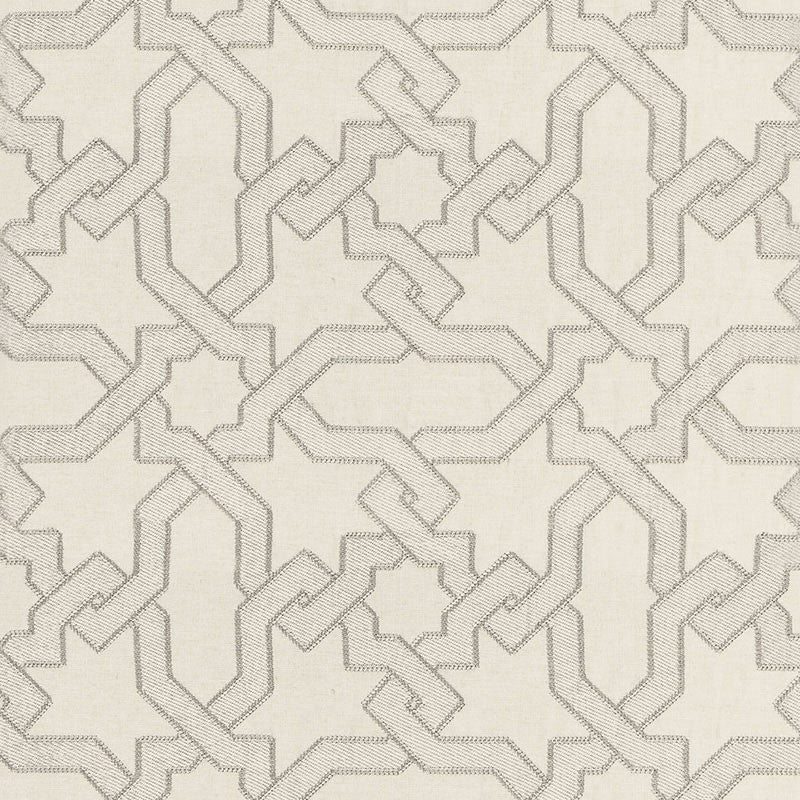 Cordoba Embroidery Pearl 67572 by Schumacher Designer Fabric AU NATUREL 2 LINEN 56% VISCOSE RAYON 34% INDIA MARTINDALE 8,000 </p><p>Repeat: Horizontal: 12 5/8" (32CM) and Vertical: 12 5/8" (32CM) 50.375 - Swanky Fabrics -