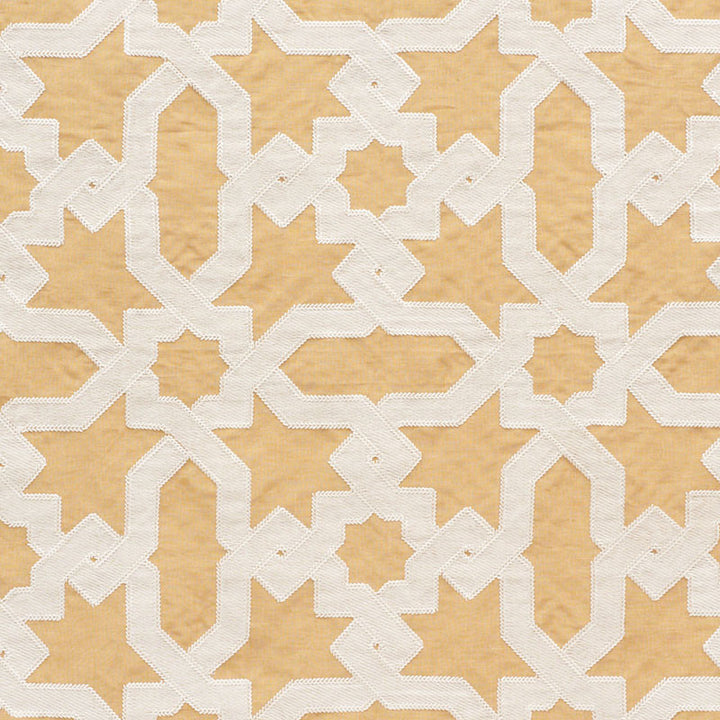 Cordoba Embroidery Ochre 67575 by Schumacher Fabric AU NATUREL II LINEN 56% VISCOSE 34% INDIA </p><p>Repeat: Horizontal: 6 3/4" (17CM) and Vertical: 12 5/8" (32CM) 50.375 - Fabric Carolina -