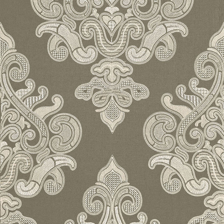 Angkor Embroidery Peat 67580 by Schumacher Fabric AU NATUREL 2 LINEN 60% VISCOSE RAYON 36% INDIA MARTINDALE 8,000 </p><p>Repeat: Horizontal: 12 7/8" (33CM) and Vertical: 30 1/4" (77CM) 51.375 - Fabric Carolina -