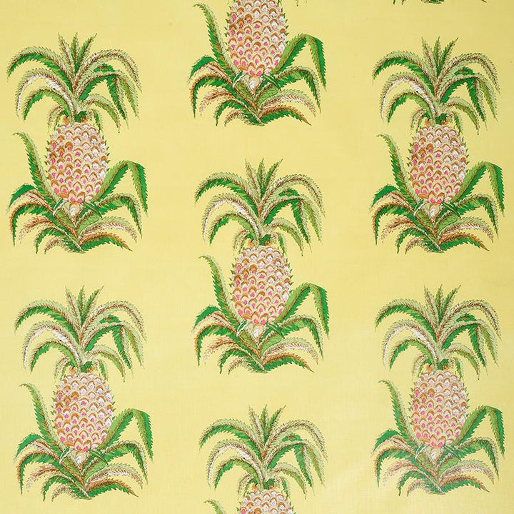 Pineapples Chintz Yellow 178803 by Schumacher Fabric Isola Indoor/Outdoor 27.12" - Fabric Carolina -