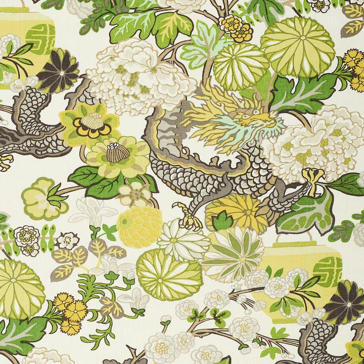 Chiang Mai Dragon Citrus 173279 by Schumacher Designer Fabric Exuberant Prints 27.0" - Swanky Fabrics -