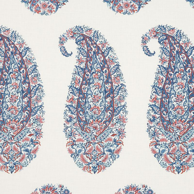 Shirala Paisley Delft & Rose 173784 by Schumacher Fabric Palampore 13.5" - Fabric Carolina -