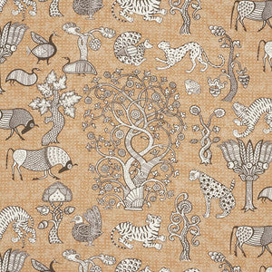 Animalia Carbon & Sienna 178322 by Schumacher Fabric