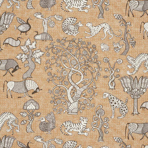 Animalia Carbon & Sienna 178322 by Schumacher Fabric