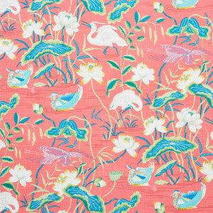 Lotus Garden Red 179041 by Schumacher Fabric