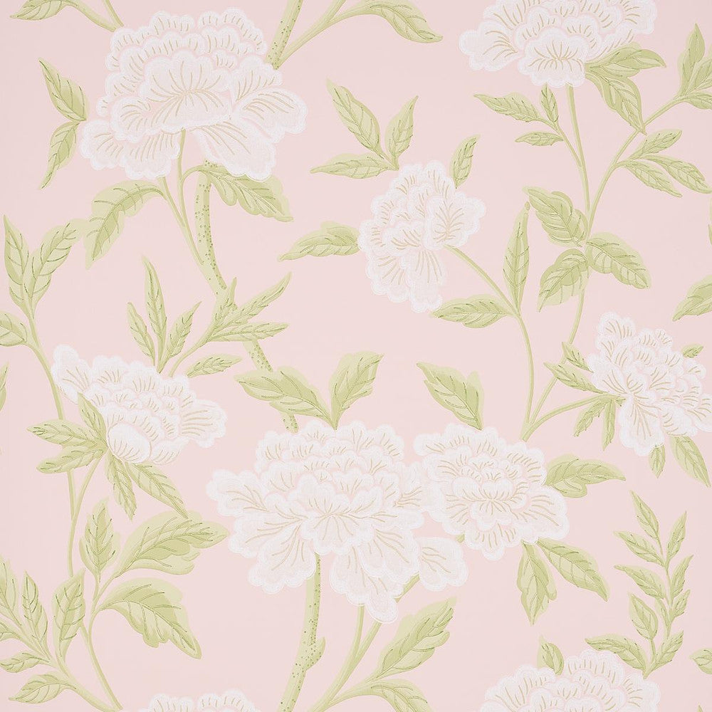 Whitney Floral Blush 5004386 by Schumacher Wallpaper Orient Express 27.0" - Fabric Carolina -