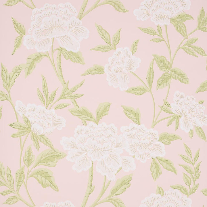 Whitney Floral Blush 5004386 by Schumacher Wallpaper Orient Express 27.0" - Fabric Carolina -
