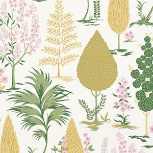 Pandora Yellow & Pink 5009962 by Schumacher Wallpaper