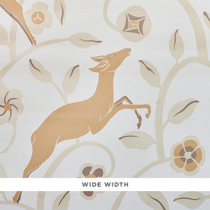 Les Gazelles Au Bois Vinyl Natural 5010141 by Schumacher Wallpaper