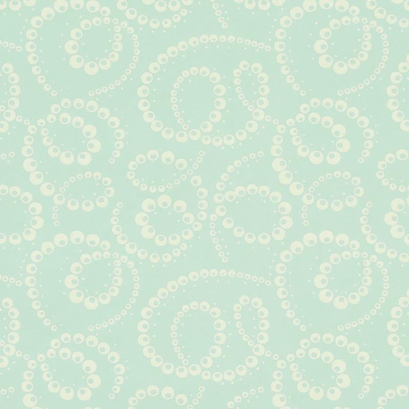 Dorian Seafoam 5010362 by Schumacher Wallpaper Wallflowers 5.5" - Fabric Carolina -