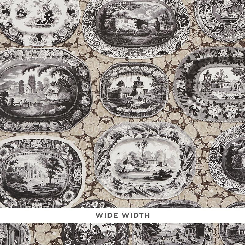 Plates & Platters Neutral 5010411 by Schumacher Wallpaper Johnson Hartig 54.0" - Fabric Carolina -