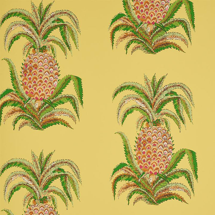 Pineapples Yellow 5010452 by Schumacher Designer Wallpaper Signature Schumacher 27.0" - Swanky Fabrics -