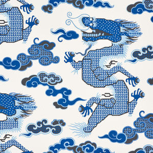 Magical Ming Dragon Porcelain 5010600 by Schumacher Wallpaper