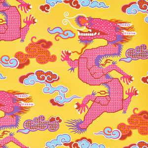 Magical Ming Dragon Yellow 5010601 by Schumacher Wallpaper