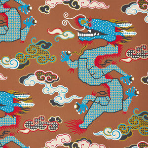 Magical Ming Dragon Brown 5010602 by Schumacher Wallpaper