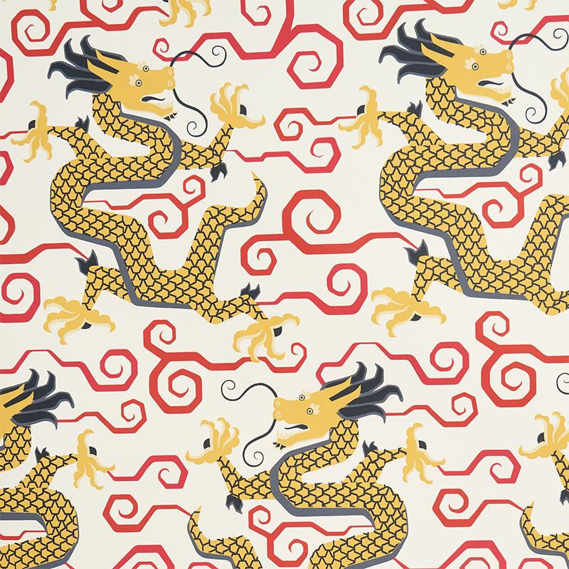 Bixi Gold 5010732 by Schumacher Designer Wallpaper Fire Breather 13.5" - Swanky Fabrics -