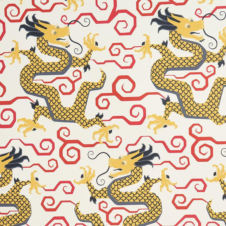 Bixi Gold 5010732 by Schumacher Designer Wallpaper Fire Breather 13.5" - Swanky Fabrics -