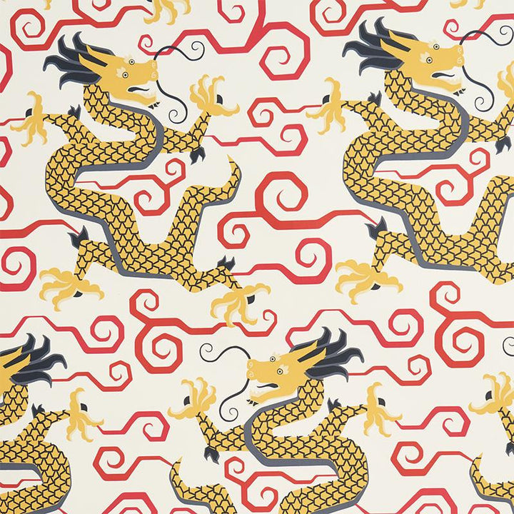 Bixi Gold 5010732 by Schumacher Wallpaper Fire Breather 13.5" - Fabric Carolina -