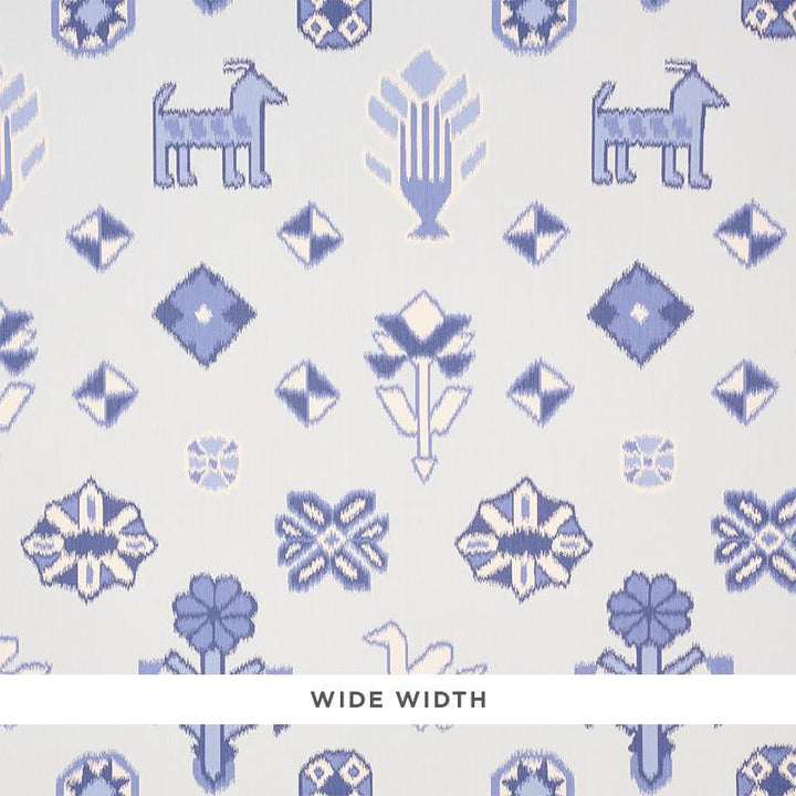 Chuska Warp Print Blue 5010870 by Schumacher Wallpaper True West 10.0" - Fabric Carolina -
