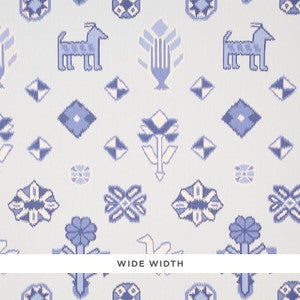 Chuska Warp Print Blue 5010870 by Schumacher Wallpaper