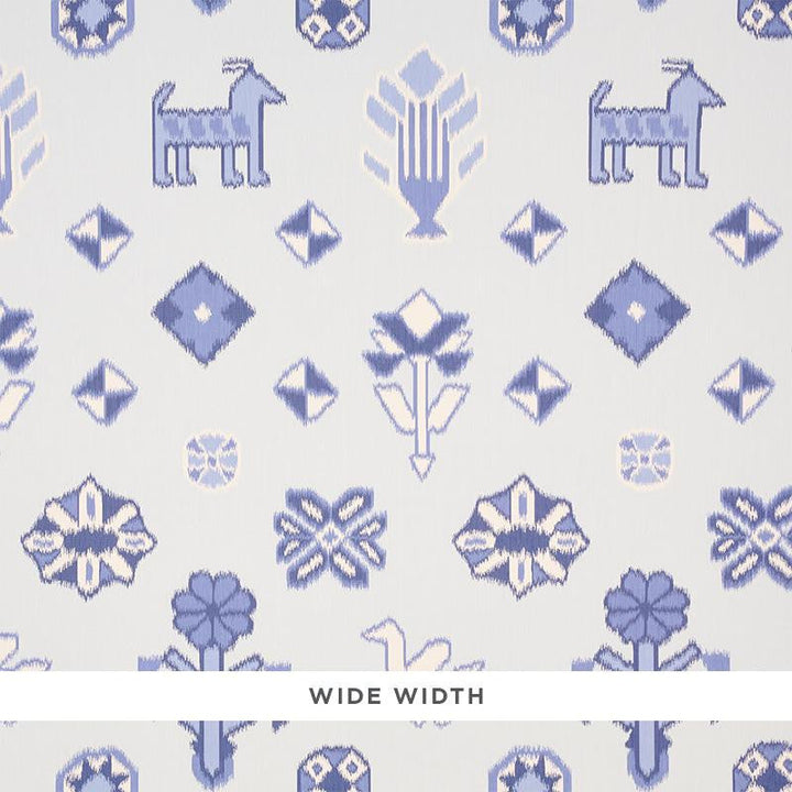 Chuska Warp Print Blue 5010870 by Schumacher Designer Wallpaper True West 10.0" - Swanky Fabrics -