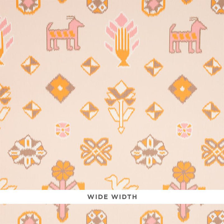 Chuska Warp Print Pink & Orange 5010871 by Schumacher Wallpaper True West 10.0" - Fabric Carolina -