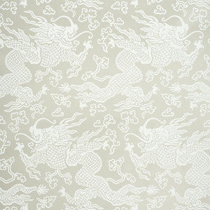 Ruan Dragon Damask Warm Silver 5010880 by Schumacher Wallpaper